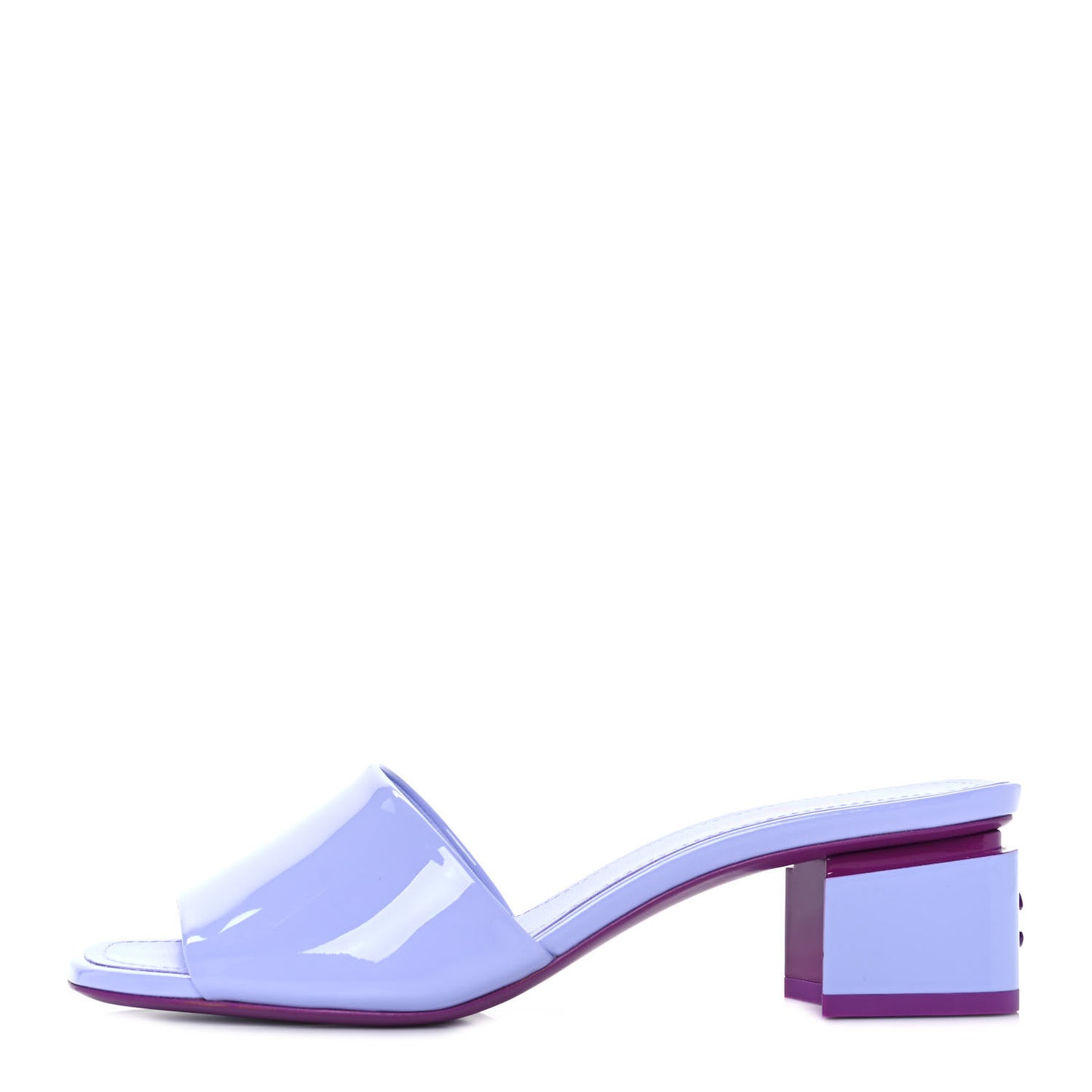 Patent Calfskin CC Mules 36 Light Purple Dark Purple