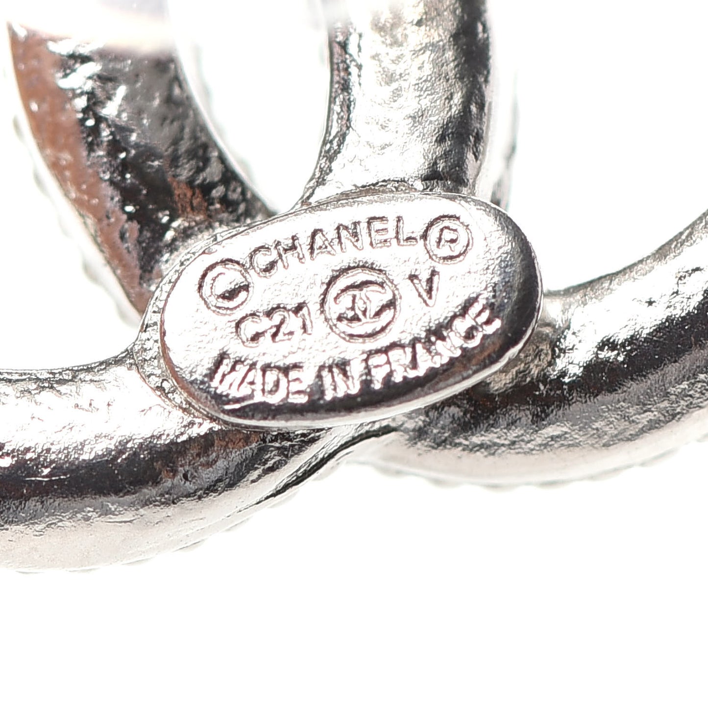 Crystal CC Earrings Silver