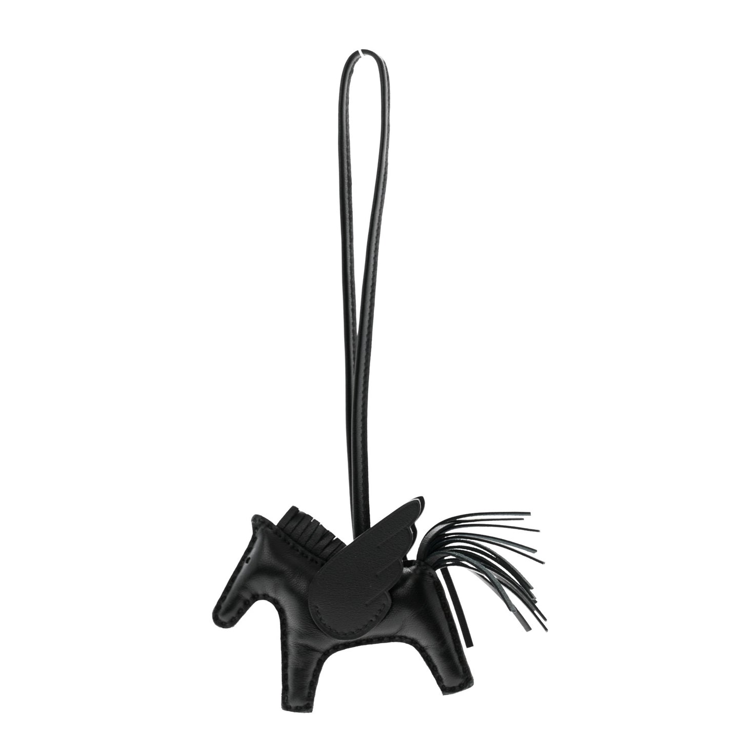 Milo Lambskin Grigri Rodeo Pegase Horse Bag Charm PM So Black