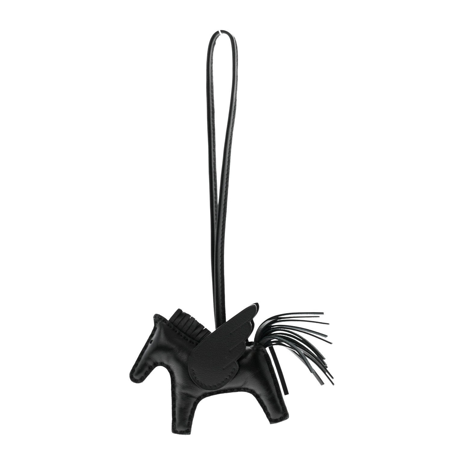 Hermes Milo Lambskin Grigri Rodeo Pegase Horse Bag Charm PM So Black 1 of 5