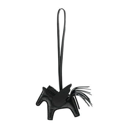 Hermes Milo Lambskin Grigri Rodeo Pegase Horse Bag Charm PM So Black 1 of 5
