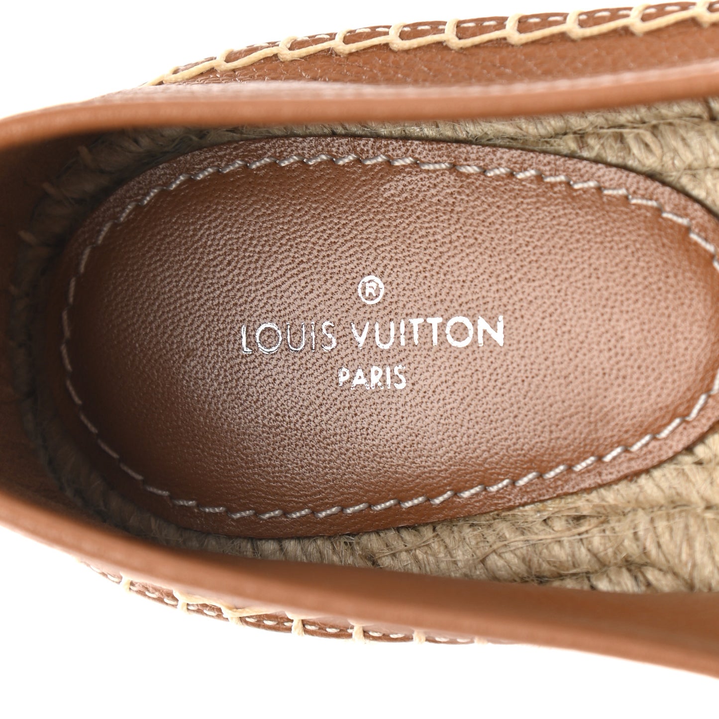 Monogram Leather Starboard Espadrille Flats 39.5 Brown