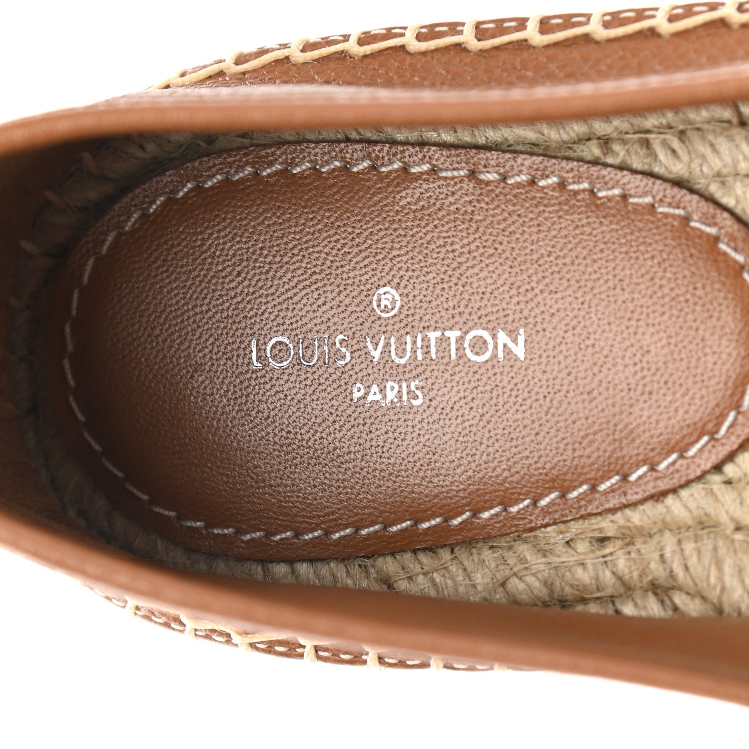 Louis Vuitton Monogram Leather Starboard Espadrille Flats 39.5 Brown 7 of 10