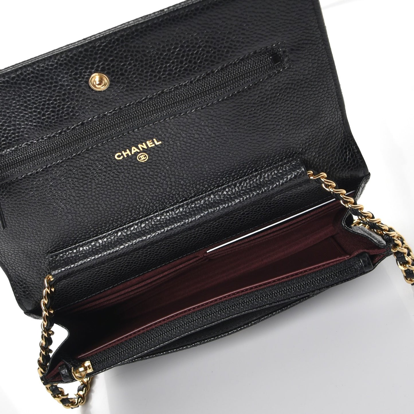 Caviar Quilted Wallet On Chain WOC Black