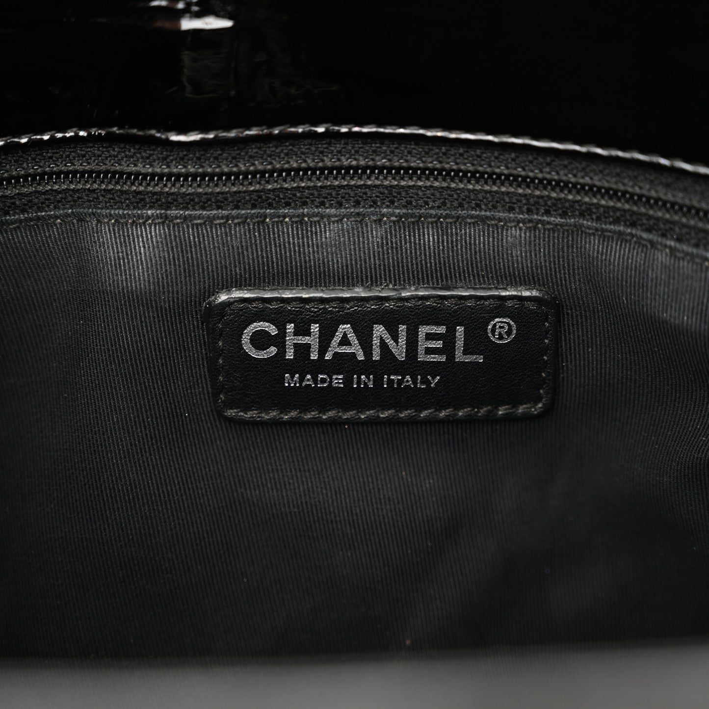 Patent Quilted Grand Shopping Tote GST Black
