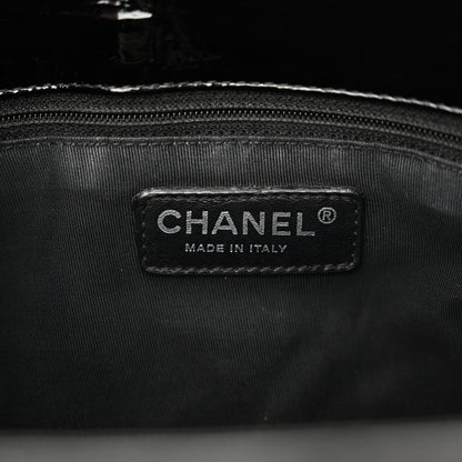 Chanel Patent Quilted Grand Shopping Tote GST Black 7 of 14