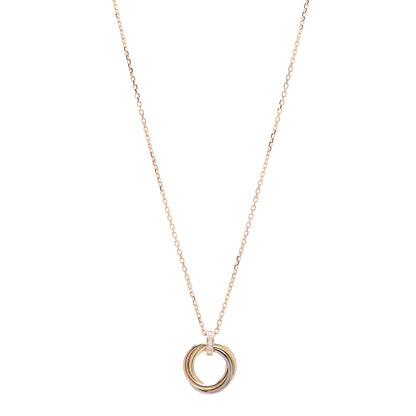 Cartier 18K Pink White Yellow Gold Diamond Trinity Pendant Necklace 1 of 5