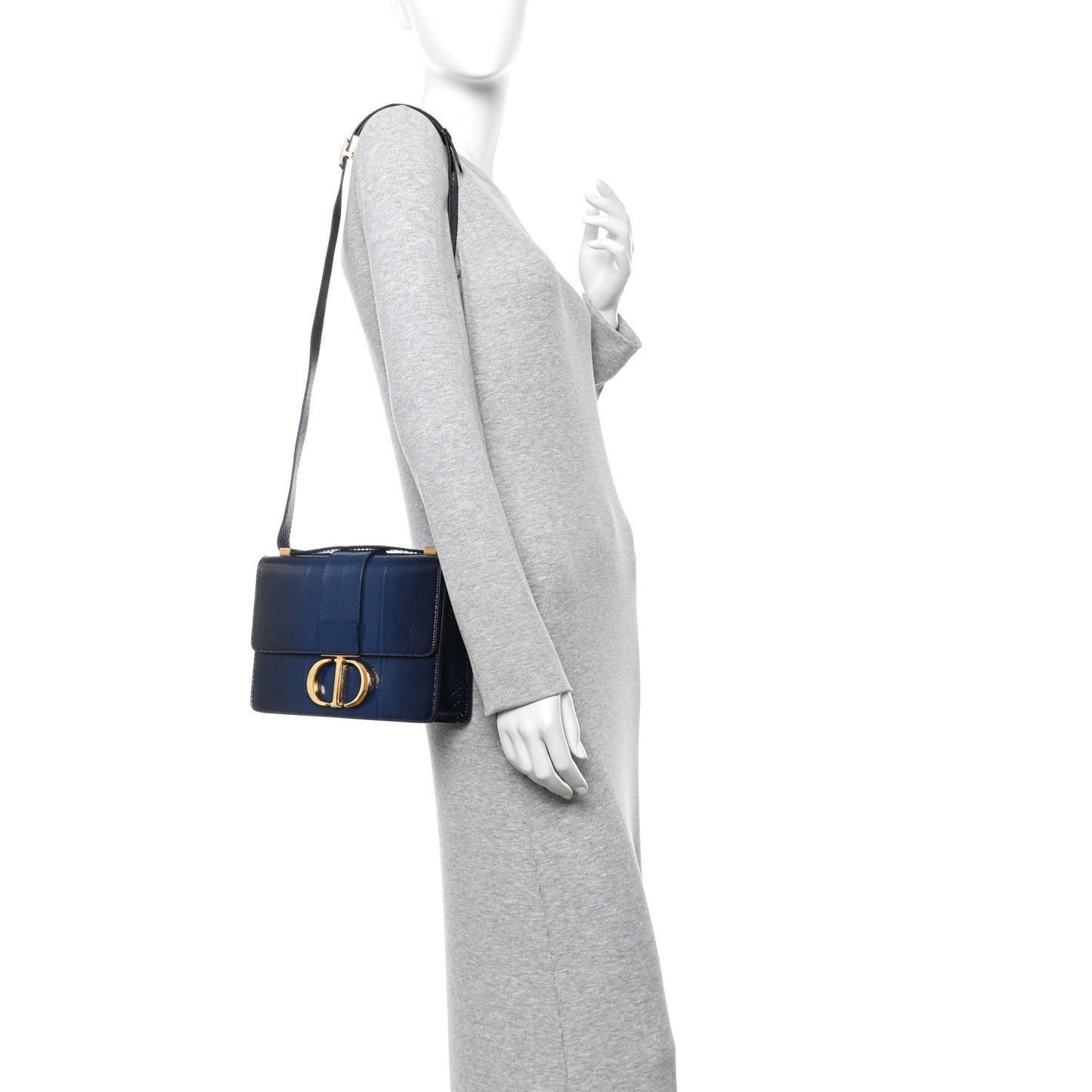Snakeskin 30 Montaigne Flap Bag Blue