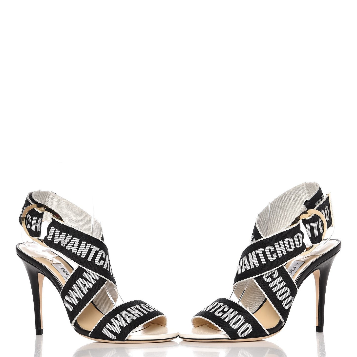 Nappa Nylon Bailey Logo Tape Sandals 36 Black Chalk