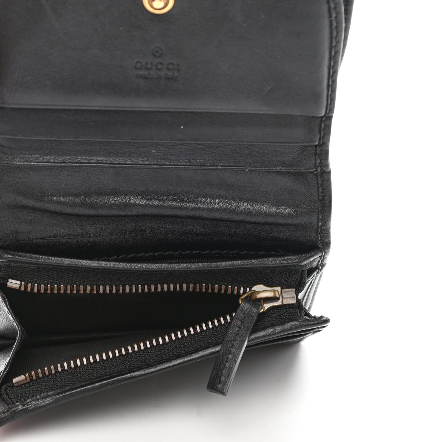 Calfskin Matelasse GG Marmont Card Case Wallet Black