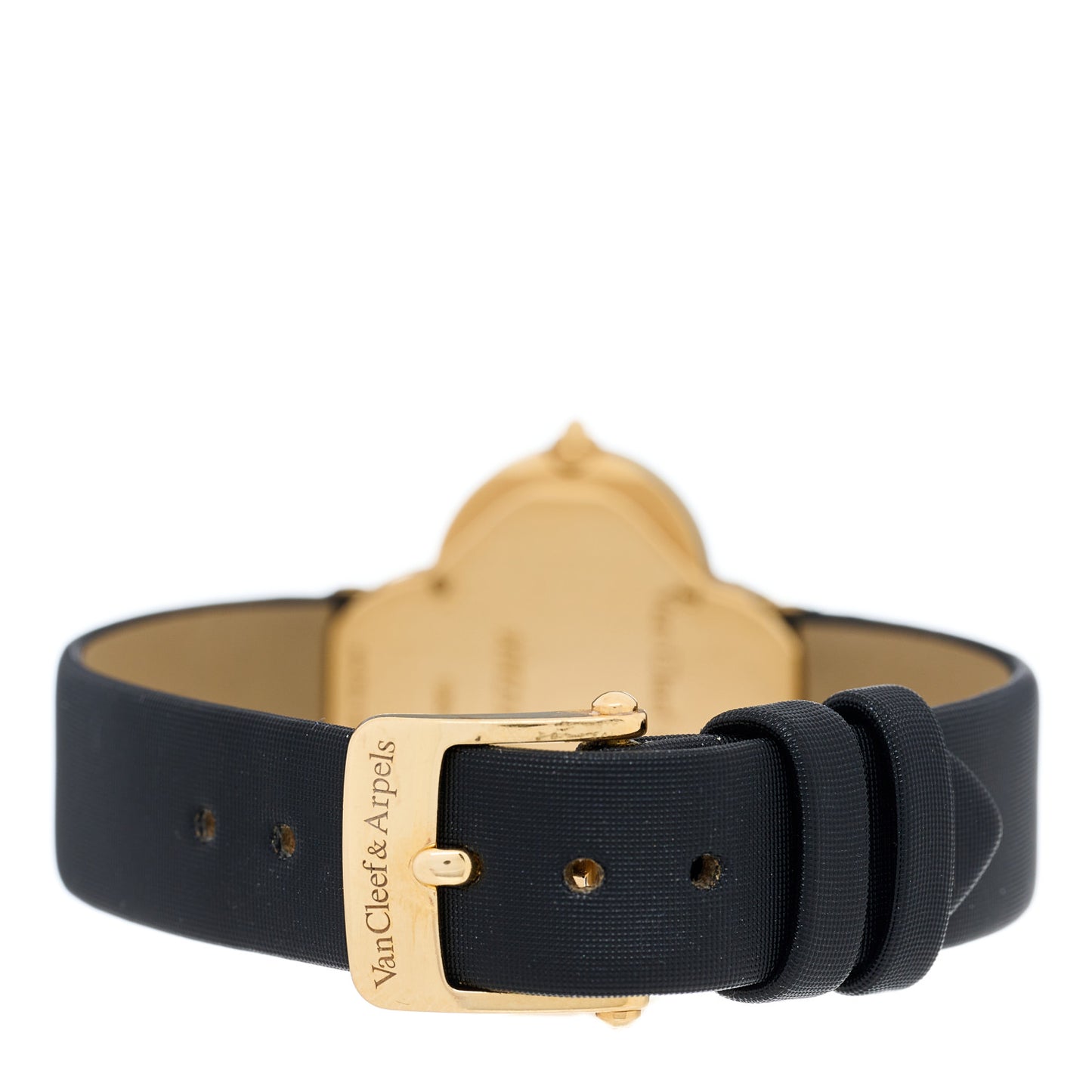 18K Yellow Gold Satin Onyx 26mm Alhambra Quartz Watch
