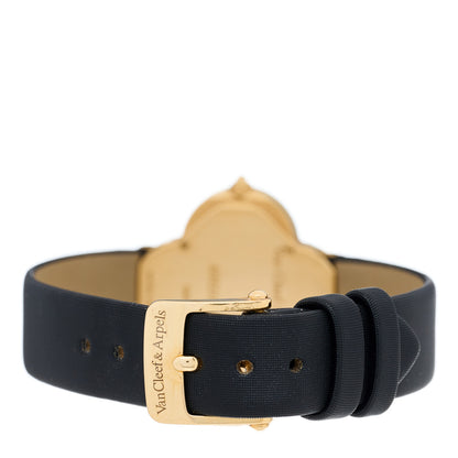 Van Cleef & Arpels 18K Yellow Gold Satin Onyx 26mm Alhambra Quartz Watch 3 of 4