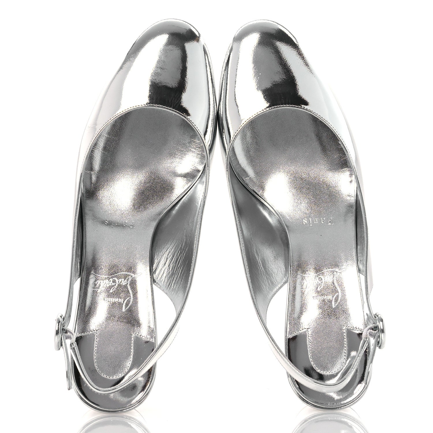 Christian Louboutin Specchio So Jane Sling 55 Pump 39.5 Silver 2 of 13