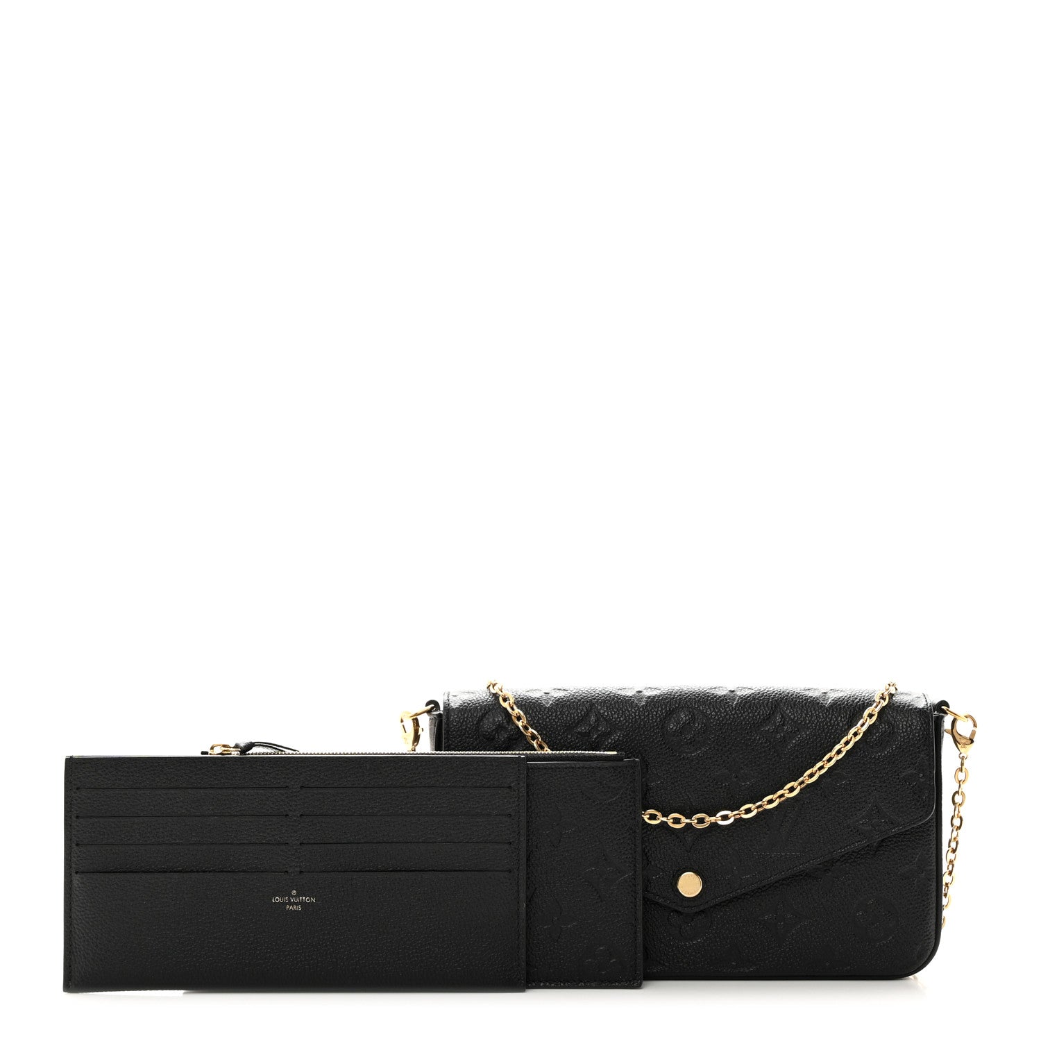 Louis Vuitton Empreinte Pochette Felicie Chain Wallet Black 1 of 10