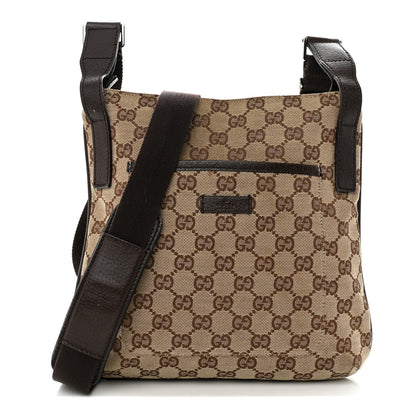 Gucci Monogram Flat Messenger Bag Dark Brown 1 of 17