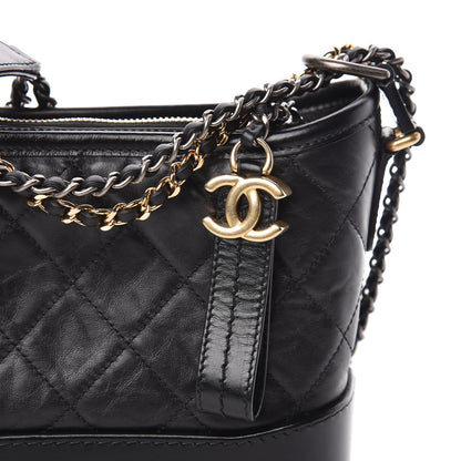 Chanel Aged Calfskin Quilted Small Gabrielle Hobo Black 8 of 11