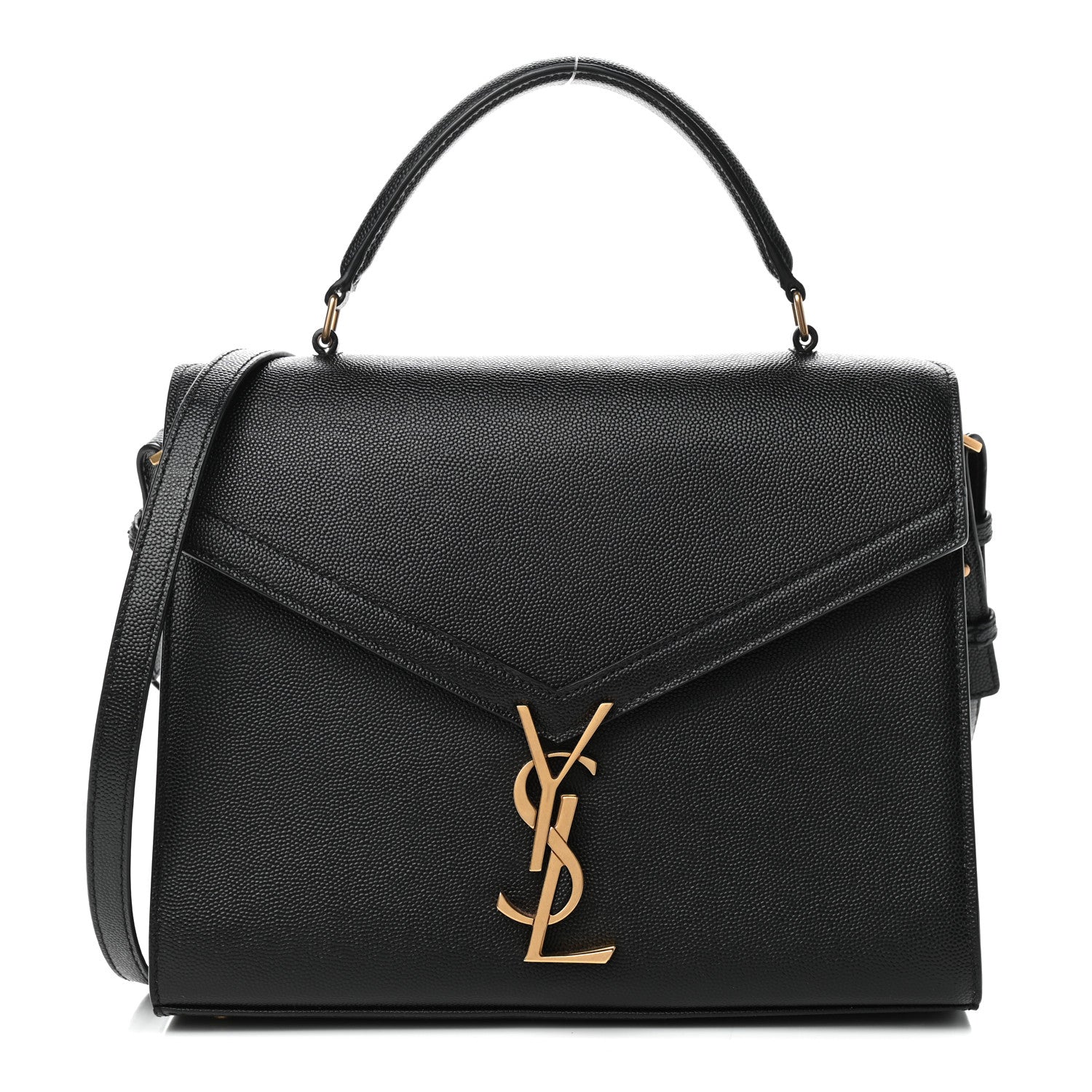 Saint Laurent Grain de Poudre Medium Classic Monogram Cassandra Top Handle Black 1 of 9