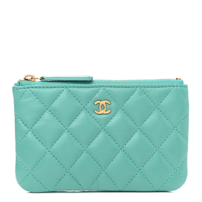 Chanel Lambskin Quilted Small Cosmetic Case Green 1 of 8