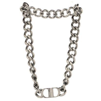 Christian Dior Brass CD Icon Chain Link Necklace Silver 3 of 4
