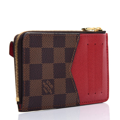 Louis Vuitton Damier Ebene Recto Verso Card Holder Red 3 of 10