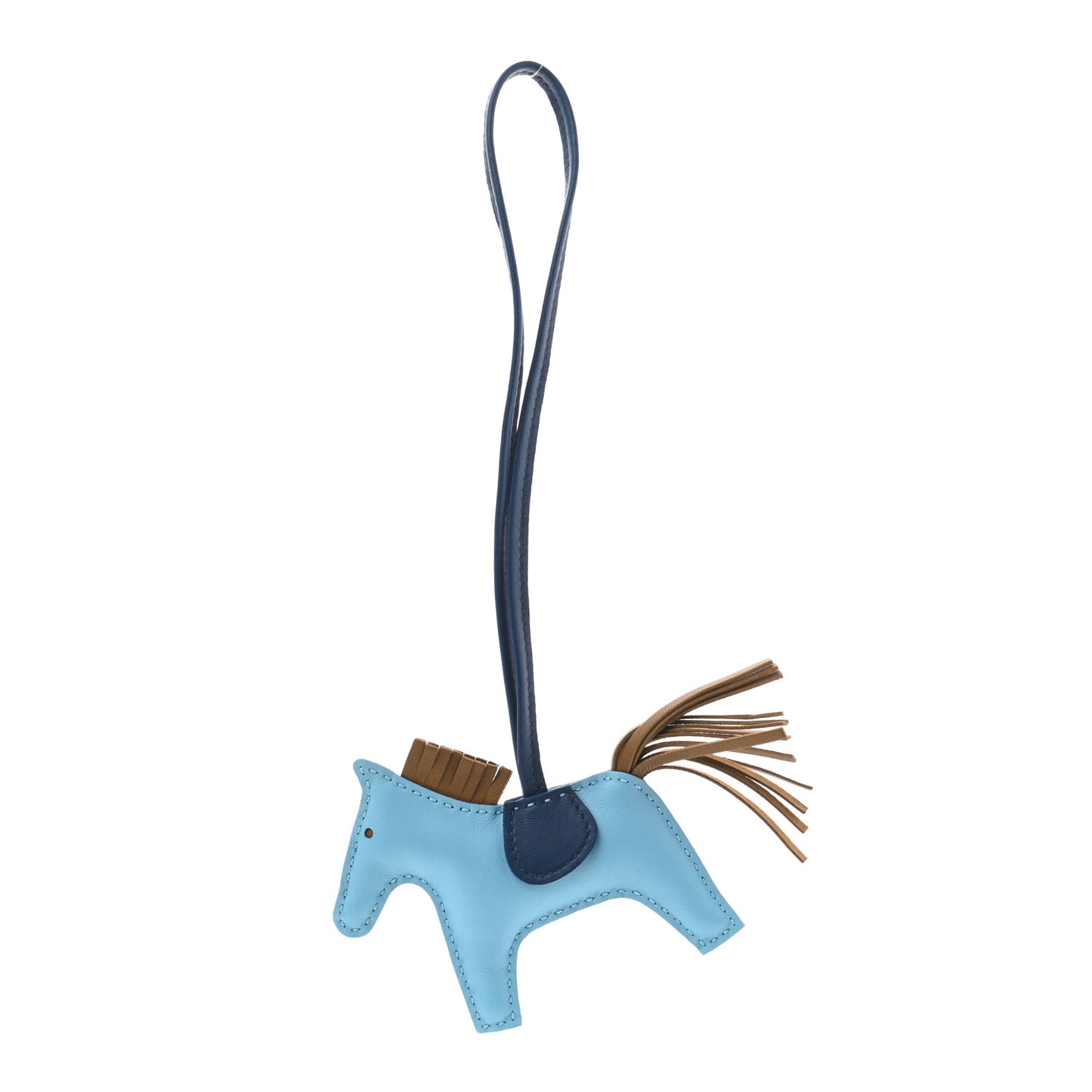 Milo Lambskin Grigri Rodeo Horse Bag Charm PM Celeste Bleu De Malte Kraft