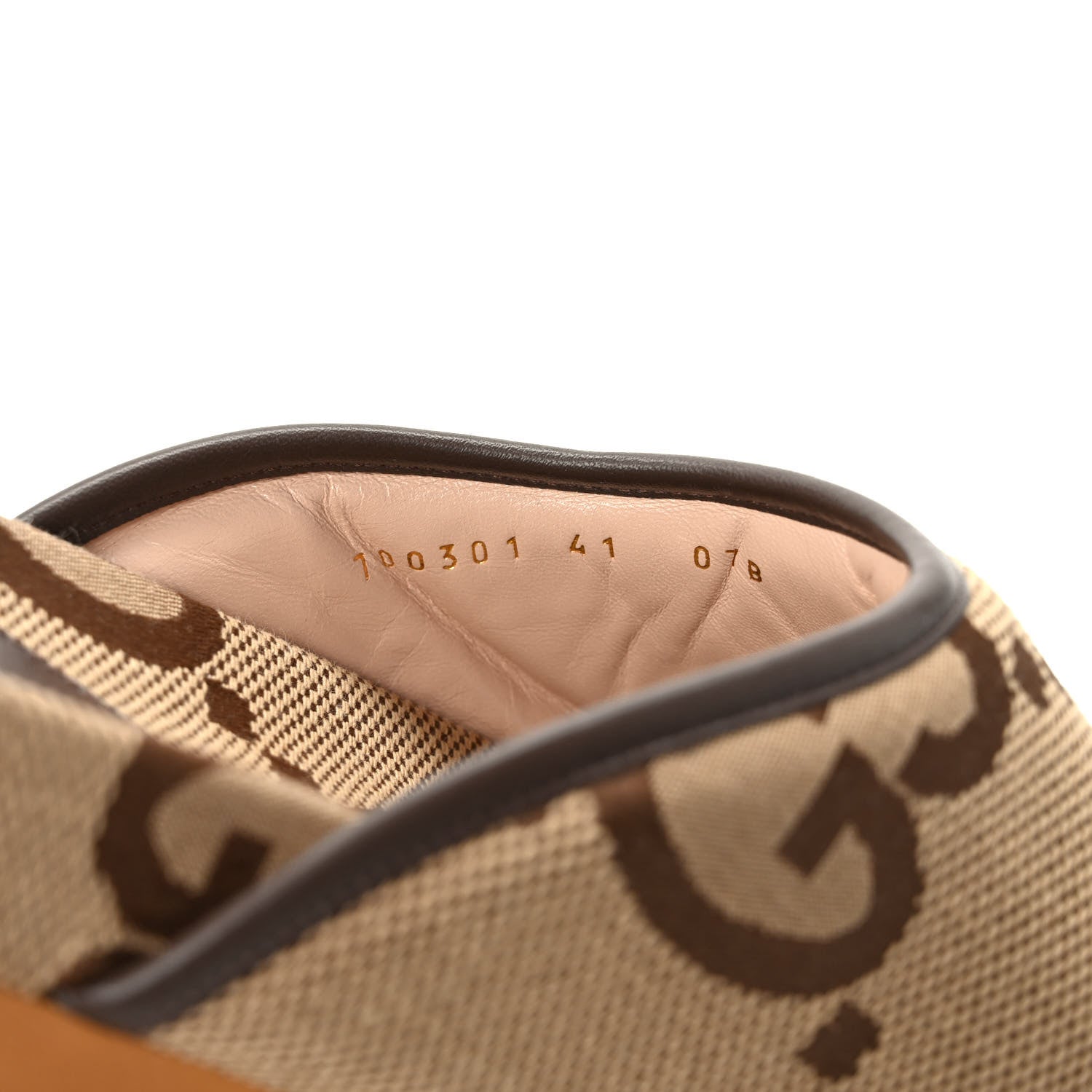 Gucci Monogram Jumbo GG Nappa Samoa Platform 40mm Slide Sandals 41 Camel Ebony New Acero 8 of 9