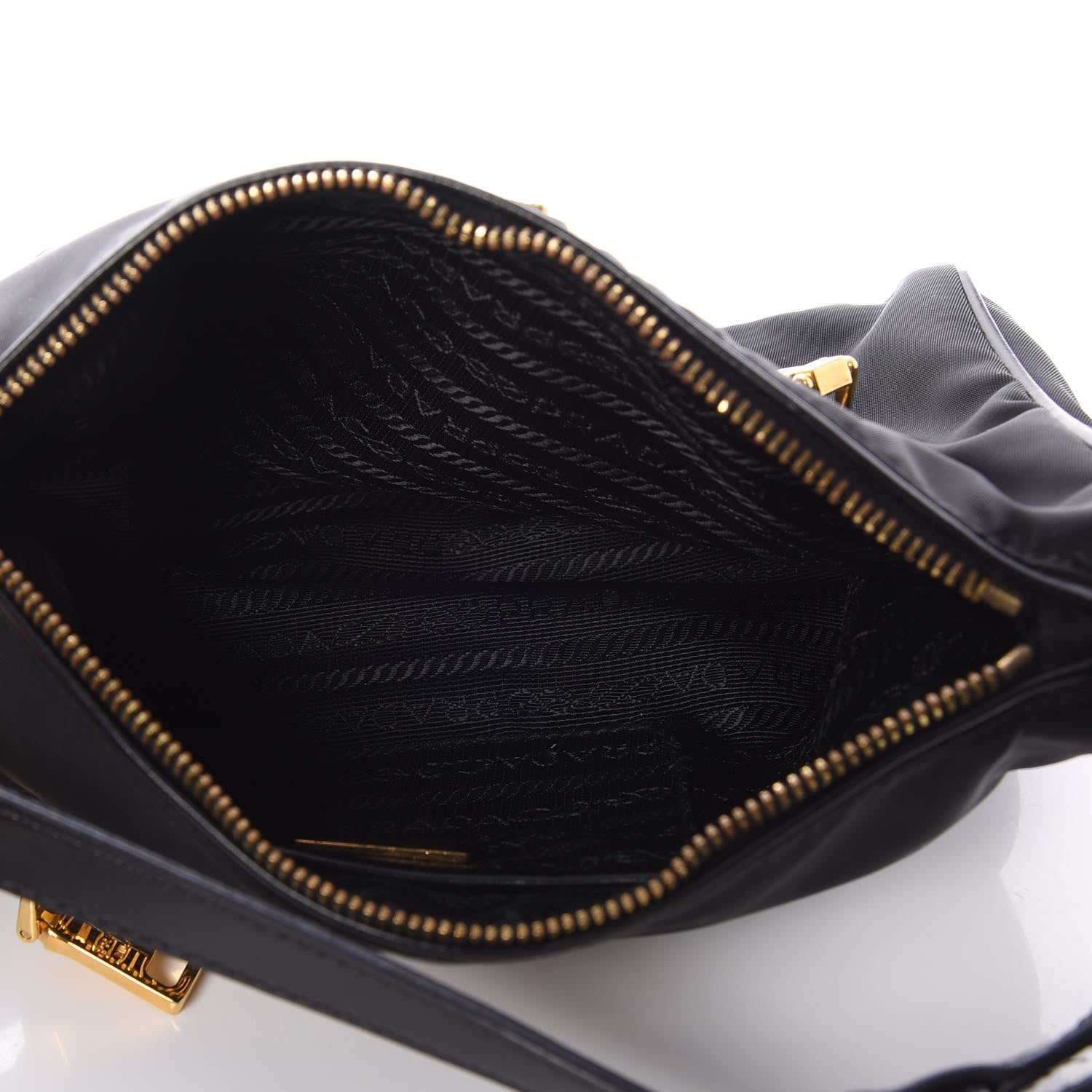Prada Nylon Tessuto Nylon Small Pochette Bag Black 5 of 6