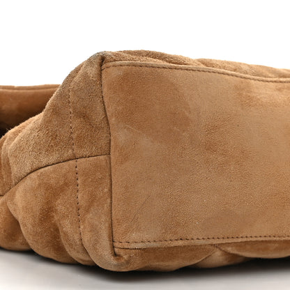 Saint Laurent Suede Calfskin Quilted Small Loulou Puffer Monogram Chain Satchel Cinnamon 8 of 9
