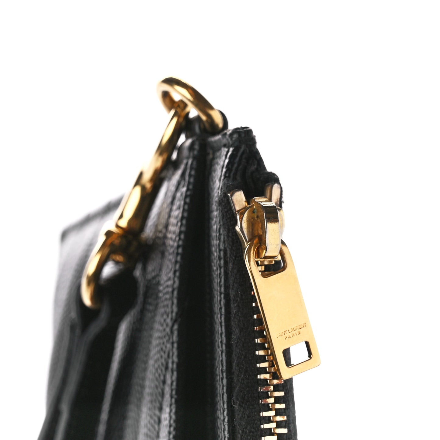 Grain De Poudre Chevron Monogram Large Bill Pouch Black