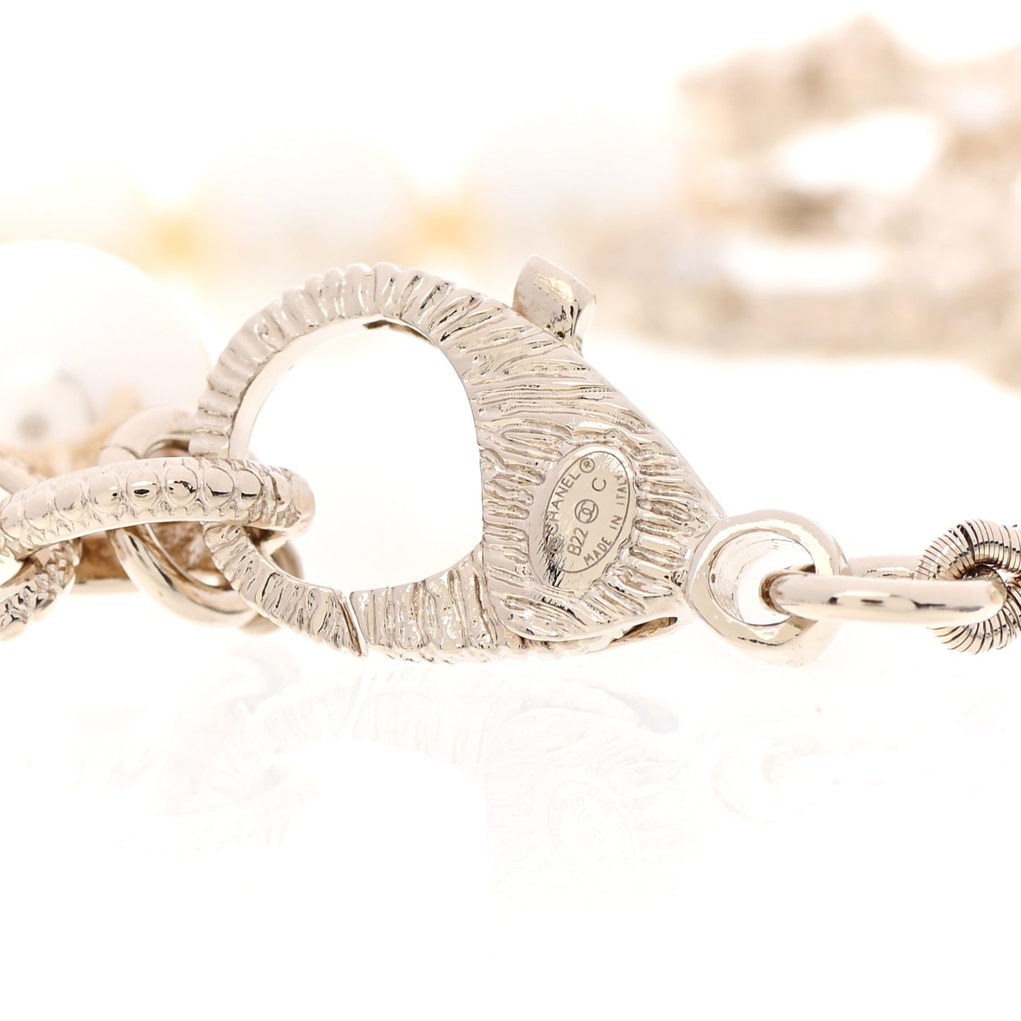 Pearl Crystal CC Bracelet Gold