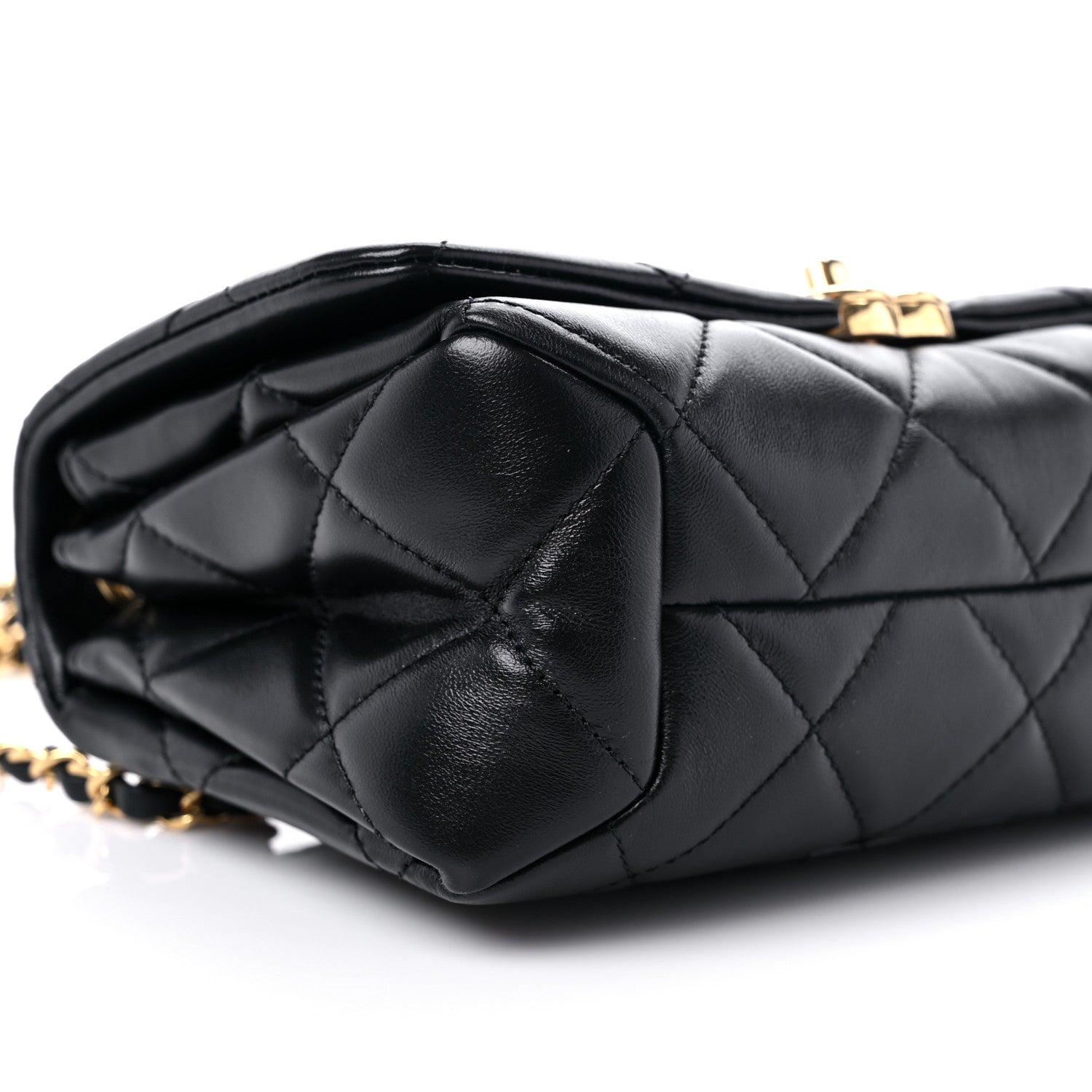 Chanel Lambskin Quilted Small Color Match Flap Black 8 of 10