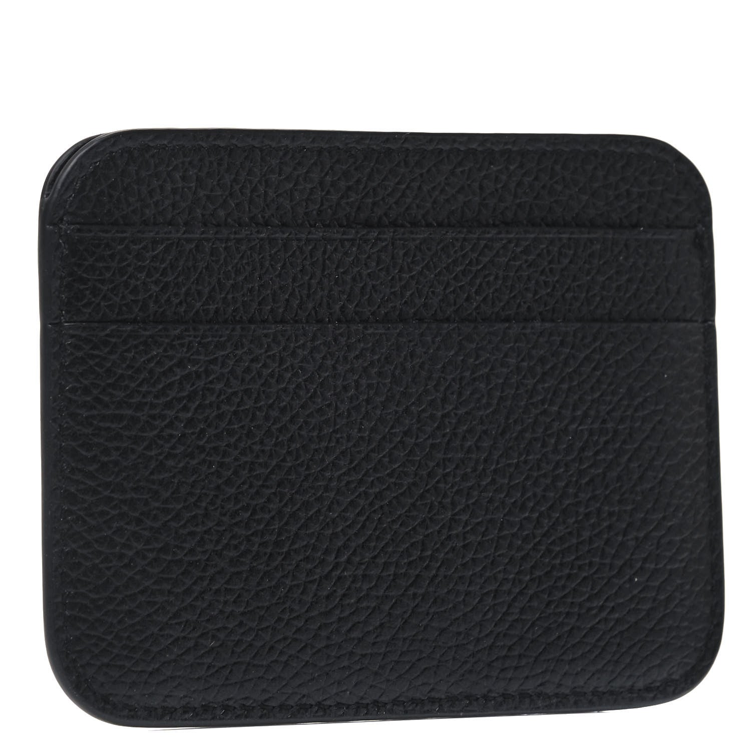 Balenciaga Grained Calfskin Logo Cash Rounded Card Holder Black White 3 of 6