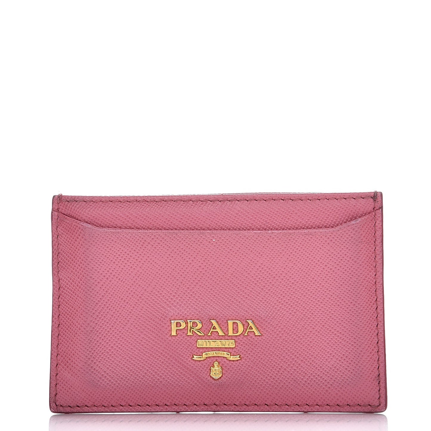 Saffiano Metal Card Case Pink