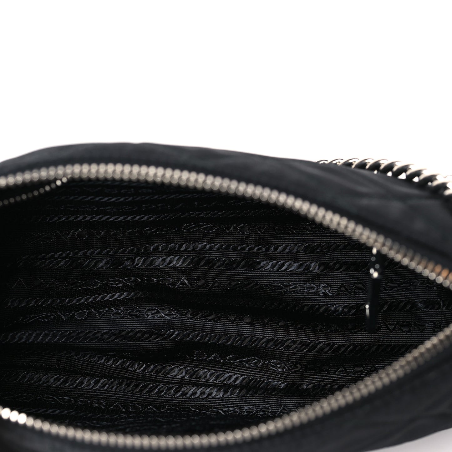 Nylon Tessuto Impuntu Quilted Crossbody Bag Black
