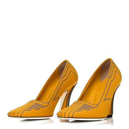 Fendi Stretch Fabric FFreedom Decollette Pumps 36 Rabat Desert 3 of 7