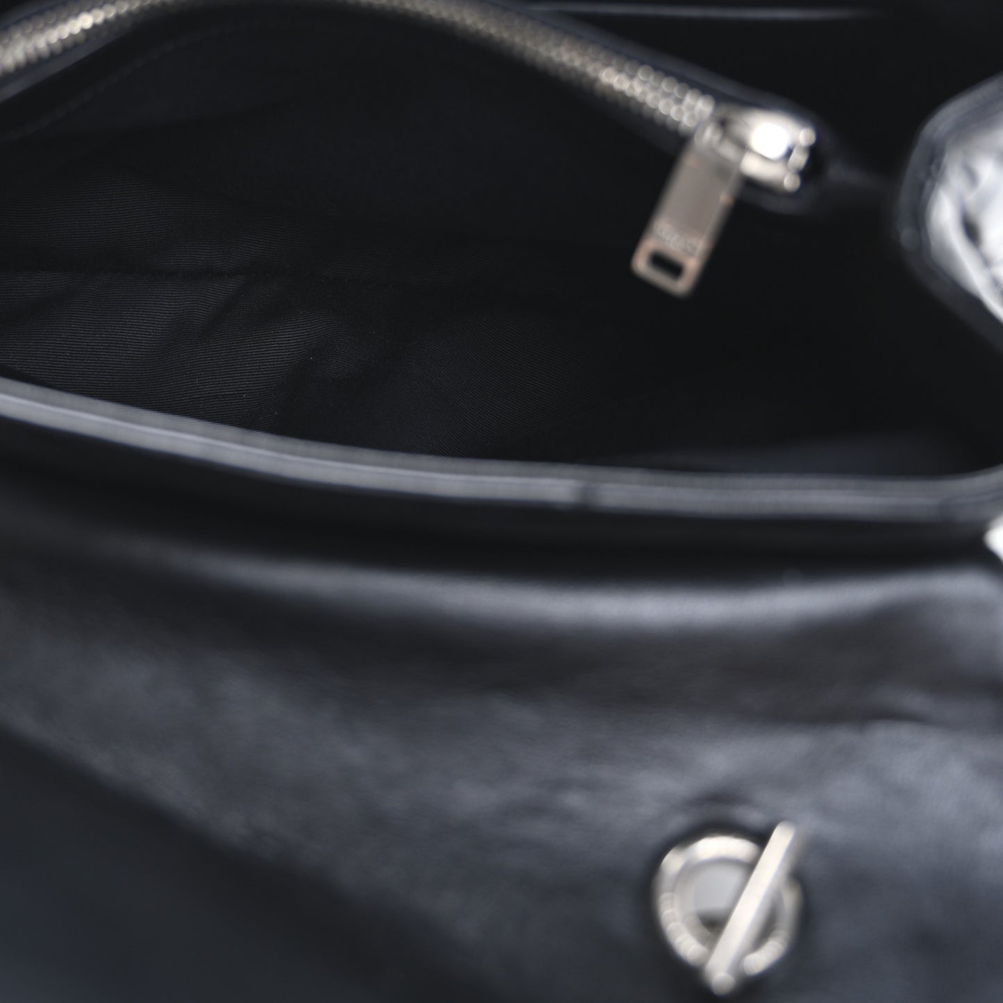 Calfskin Y Quilted Monogram Medium Loulou Satchel Black