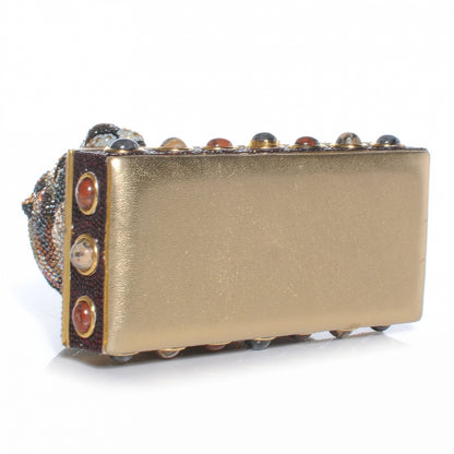Judith Leiber Semi-Precious Stone and Crystal Lion Minaudiere Clutch 4 of 6