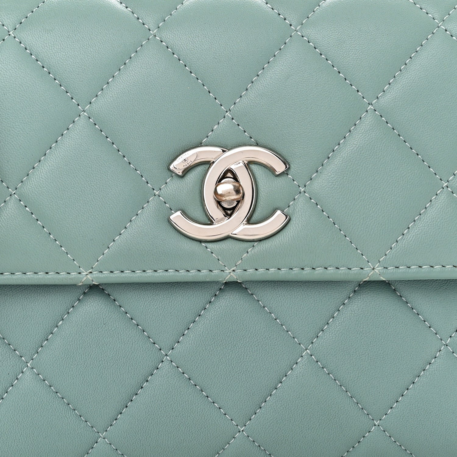 Chanel Lambskin Quilted Small Trendy CC Flap Dual Handle Bag Light Green 8 of 11