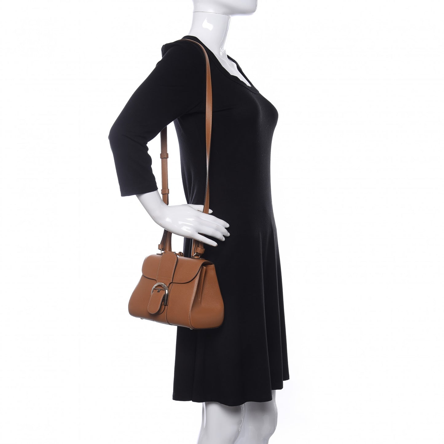 Grained Calfskin Mini Brillant Satchel Natural