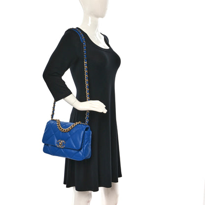 Chanel Lambskin Quilted Medium Chanel 19 Flap Blue 2 of 9