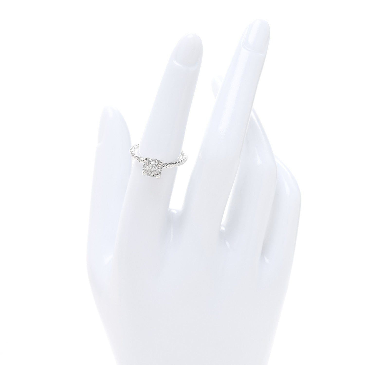 David Yurman Sterling Silver Diamond 7mm Petite Chatelaine Pave Ring 51 5.75 2 of 4