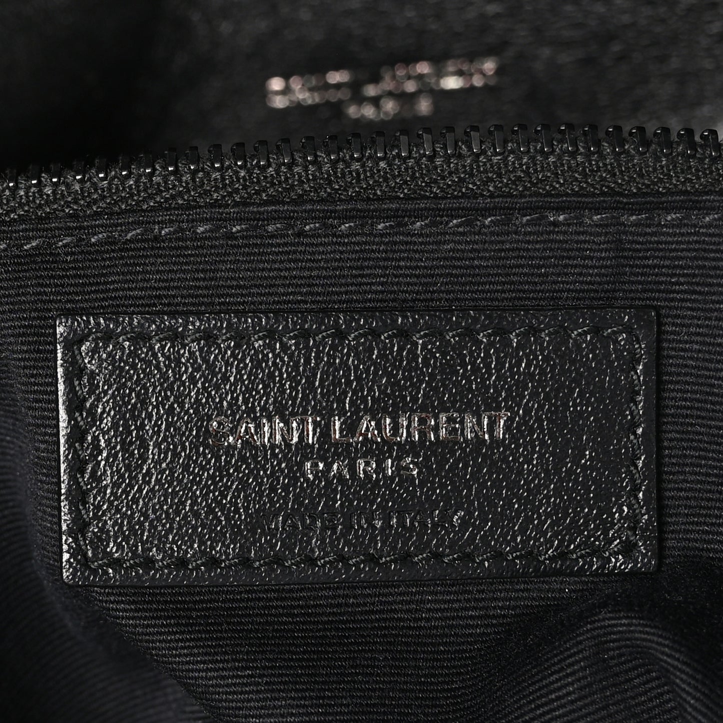 SAINT LAURENT Lambskin Quilted Monogram Monochrome Medium Loulou Puffer Chain Satchel Black
