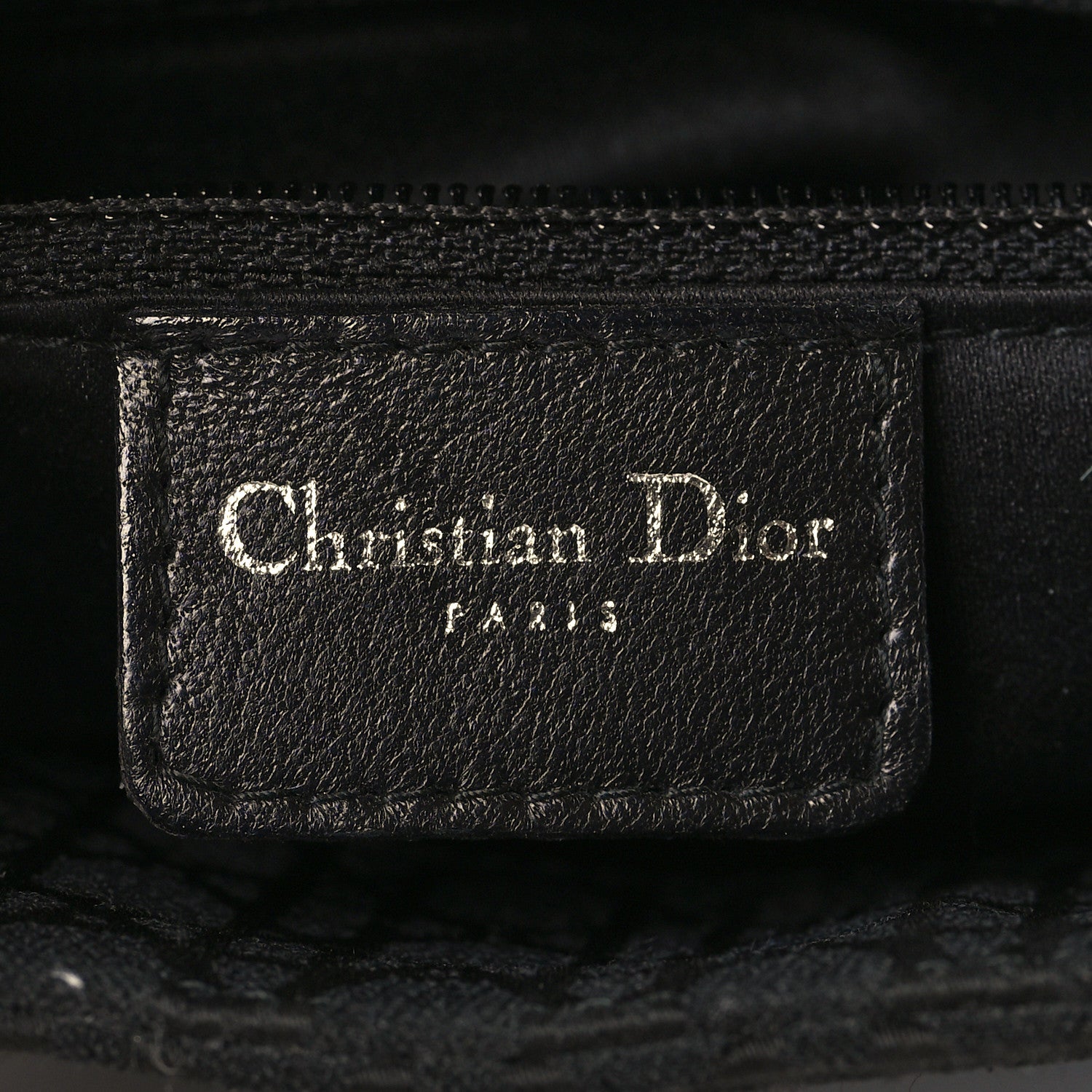 Christian Dior Canvas Swarovski Crystal Cannage Mini Lady Dior Black 5 of 9