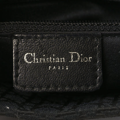Christian Dior Canvas Swarovski Crystal Cannage Mini Lady Dior Black 5 of 9