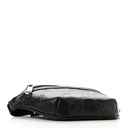 Gucci Calfskin GG Tennis Embossed Belt Bag Black 4 of 10