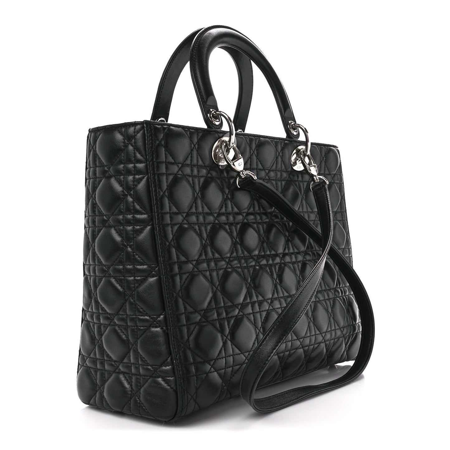 Lambskin Cannage Large Lady Dior Black