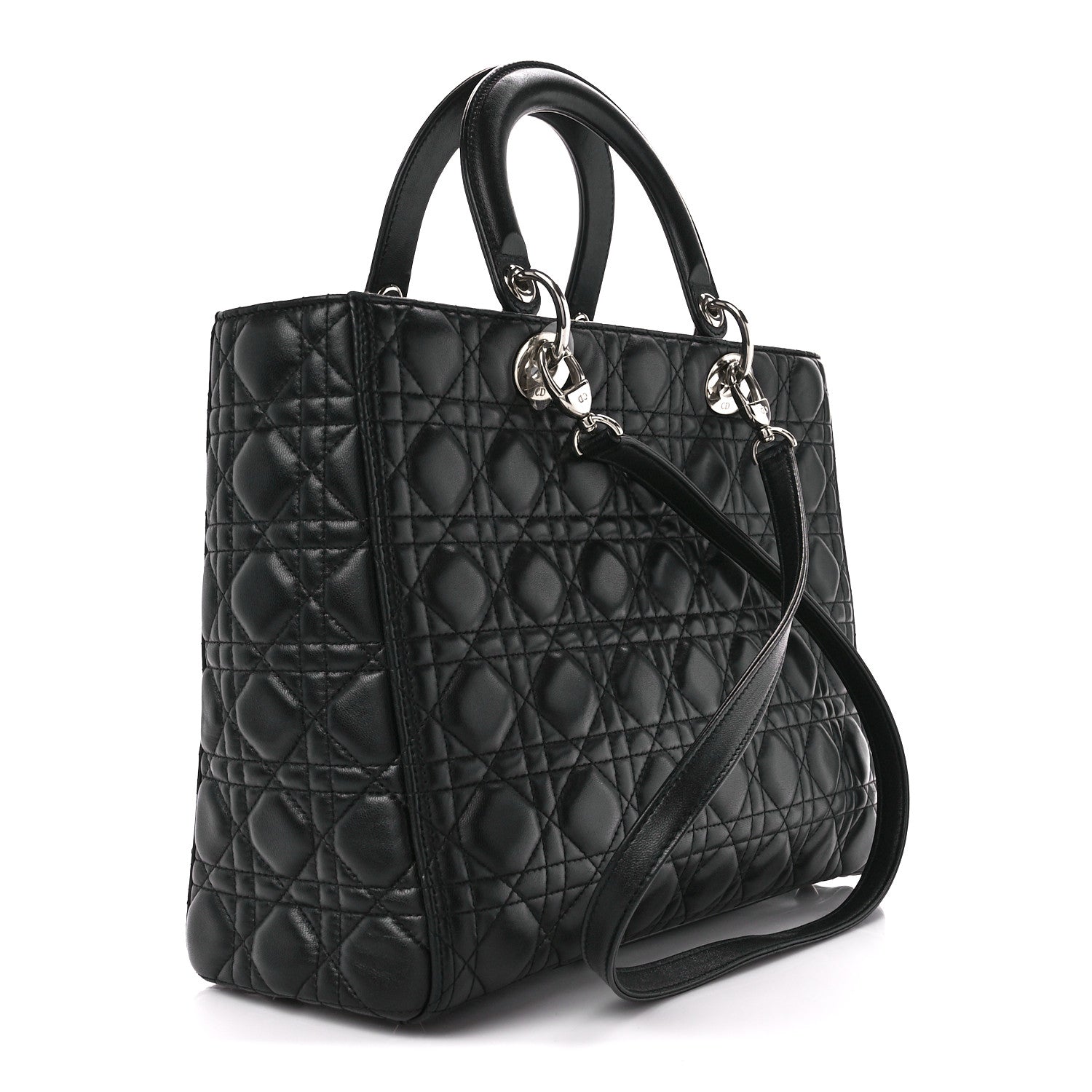 Christian Dior Lambskin Cannage Large Lady Dior Black 3 of 11