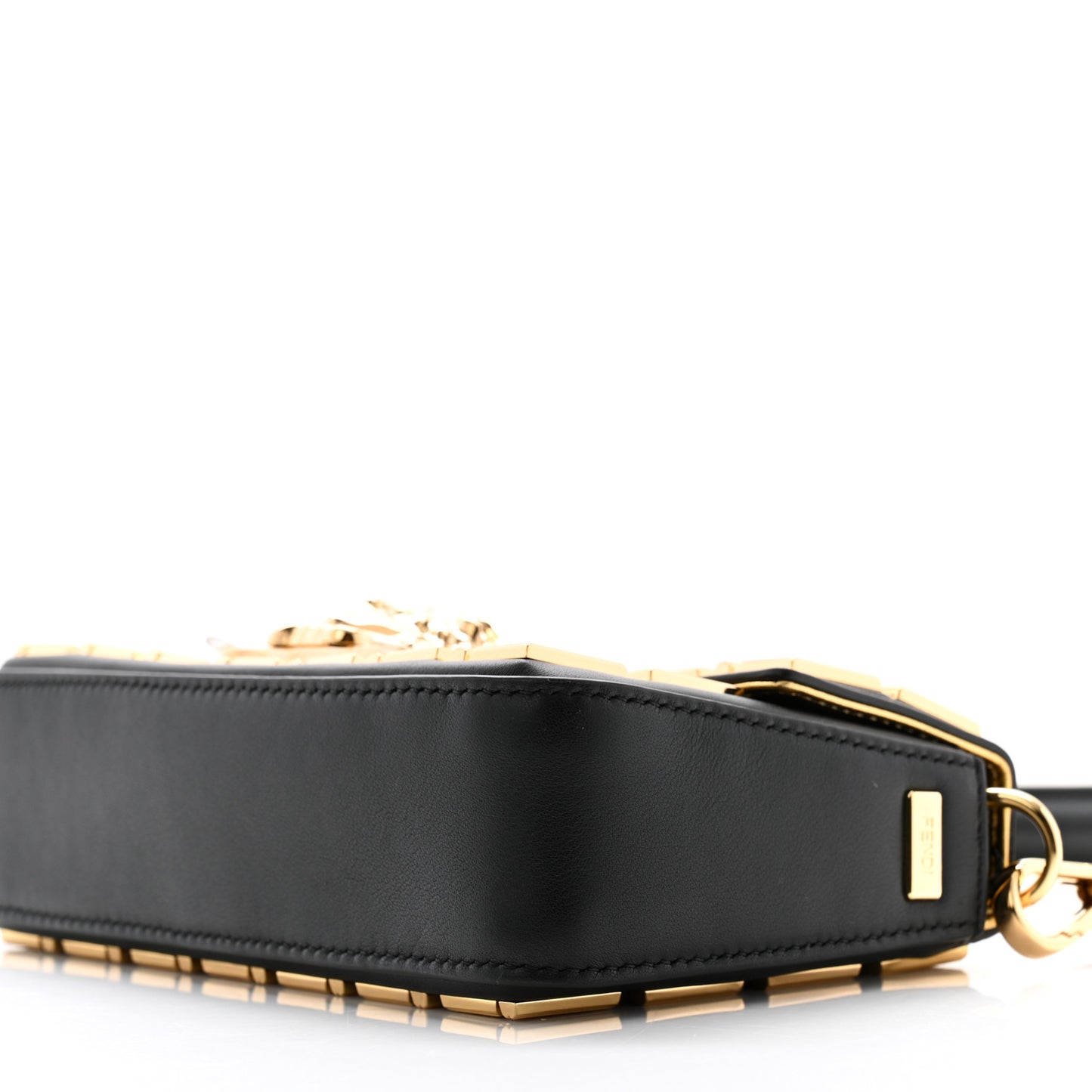X VERSACE Calfskin Fendace FF Baguette Black