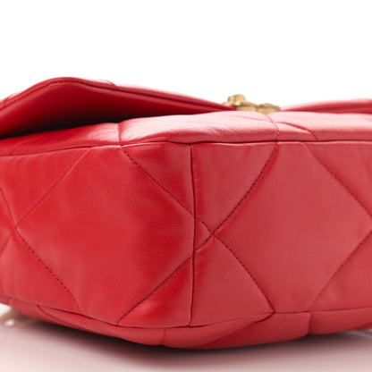 Chanel Lambskin Quilted Large Chanel 19 Flap Red 9 of 10