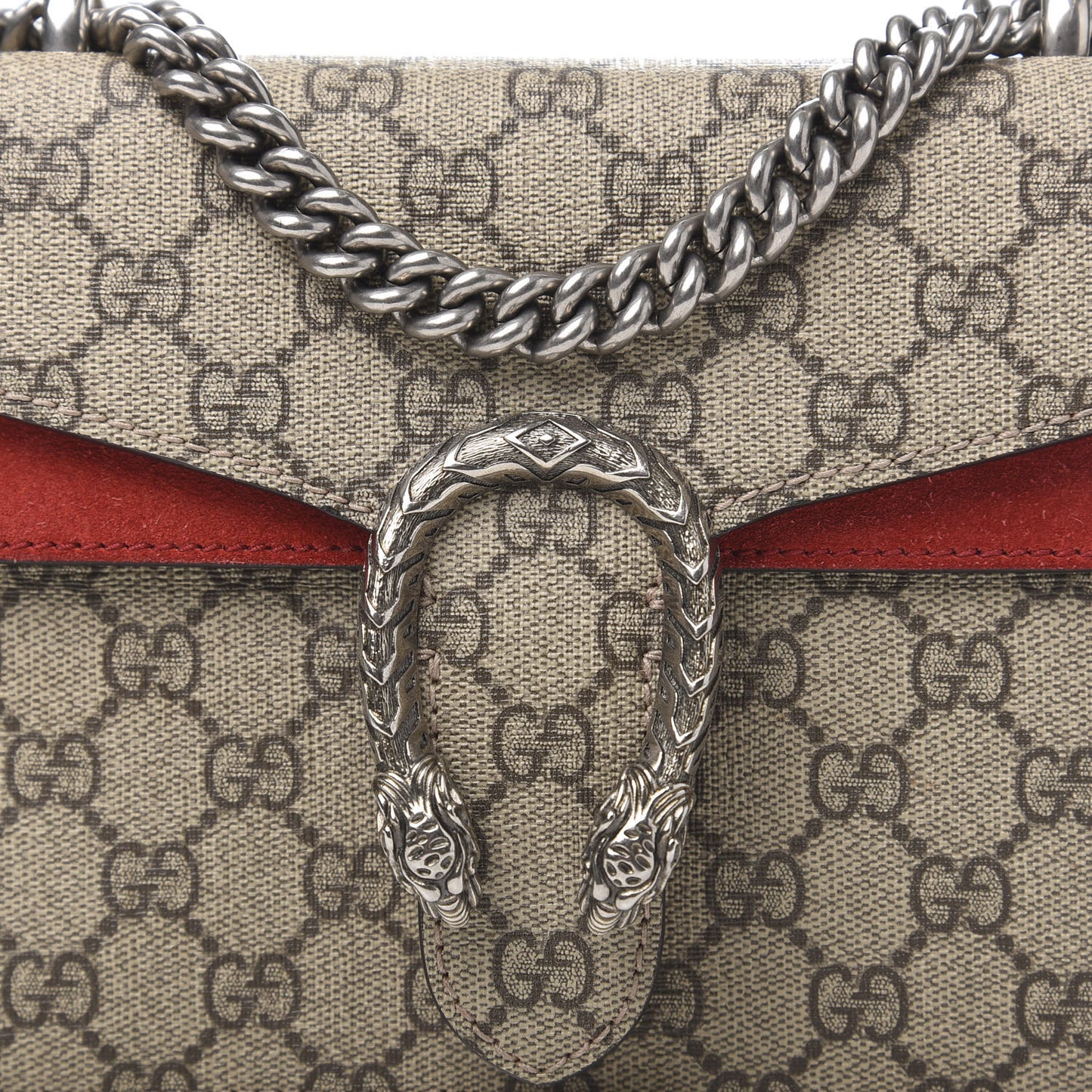 GG Supreme Monogram Mini Dionysus Shoulder Bag Hibiscus Red